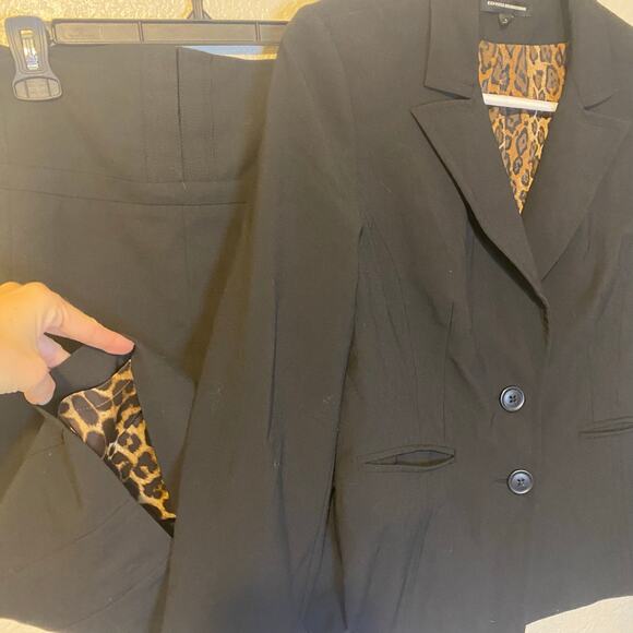 Express Design Studio Black Blazer & Skirt Set Size 4/8 - Picture 3 of 10